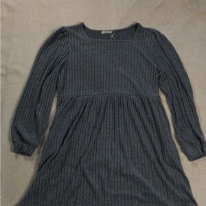Elegant Gray/Blue Sweater Dress 2X NWT